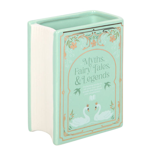 Book Lovers Green Ceramic Vase
