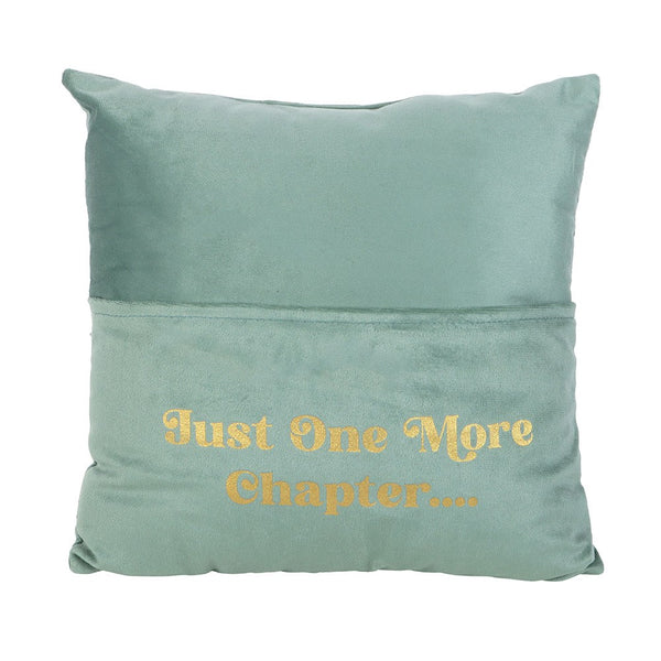 'Just One More Chapter' Cushion with Book Pocket Storage