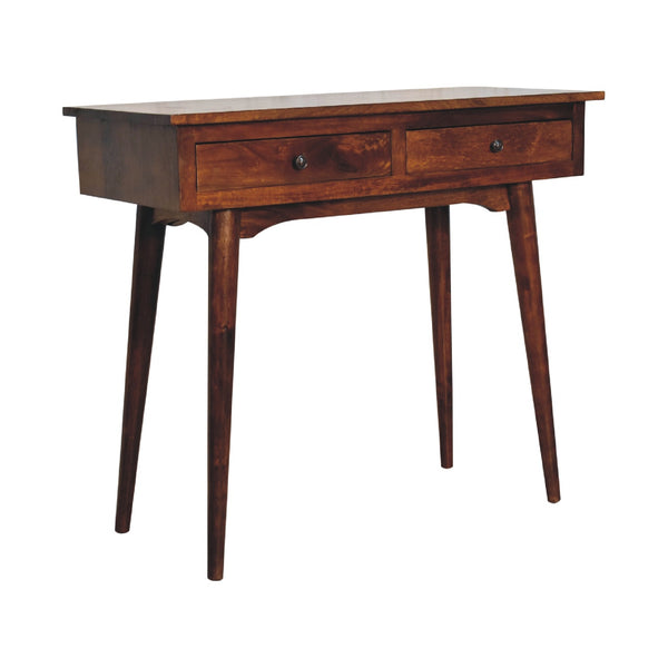 Mango Wood Hallway Console Table with Two Drawers