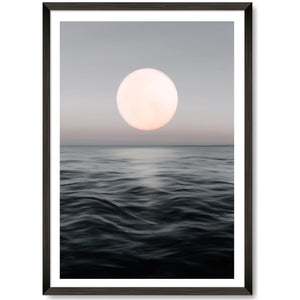 'Lune' - Moon Rise Over The Sea - A3 Print