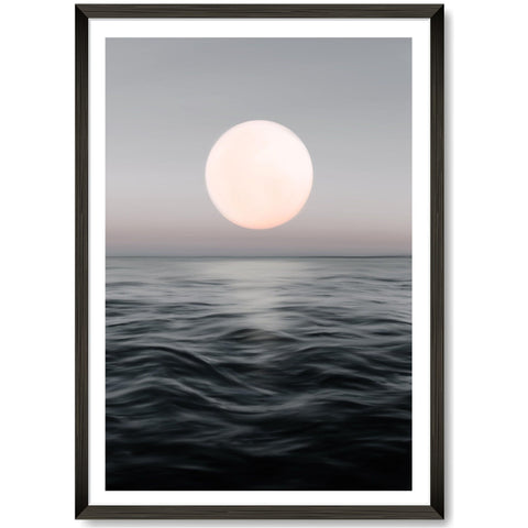 'Lune' - Moon Rise Over The Sea - A3 Print